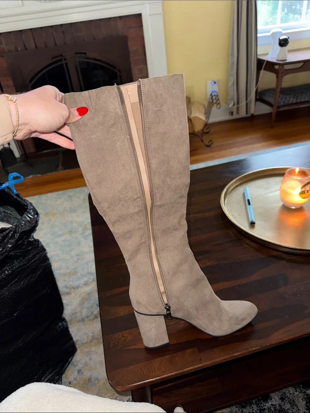 Kenneth Cole Reaction Taupe Suede Over-the-Knee Boots